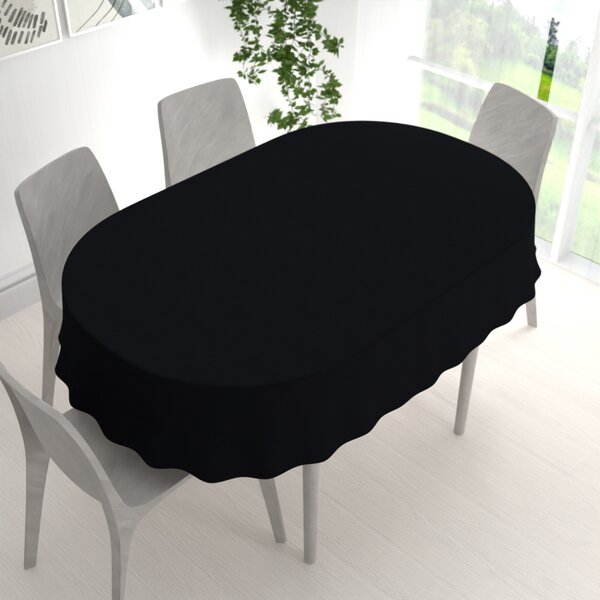 Biante Oválny bavlnený saténový obrus ST-019 Čierny 60x100 cm