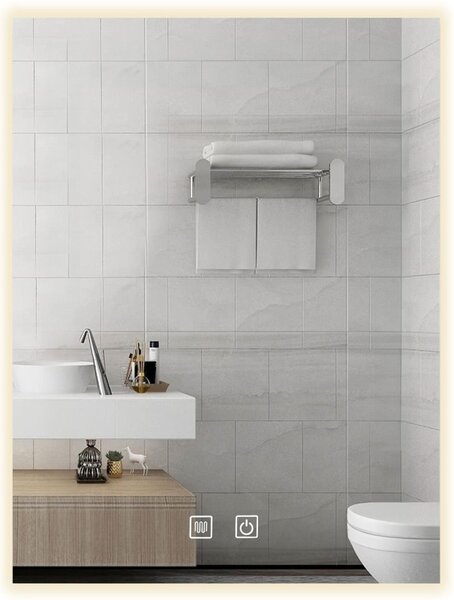REA - Zrkadlo LED SQR 50x100cm, HOM-02507
