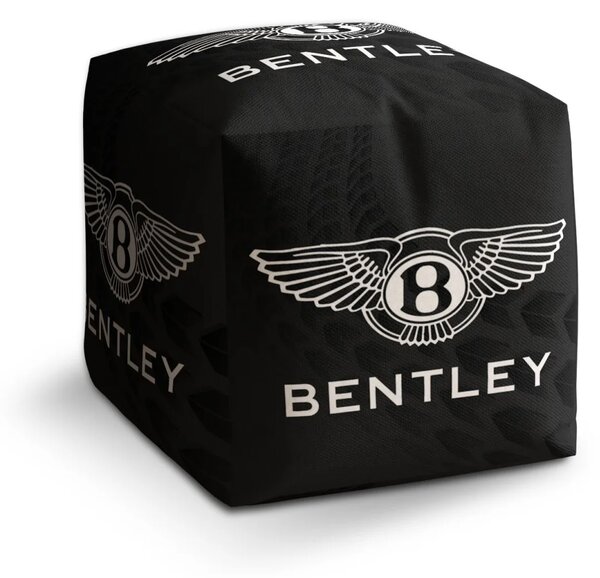 Sablio Taburet Cube Logo Bentley Čierny - 40x40x40 cm