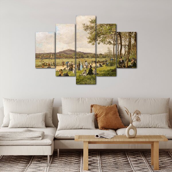 Obraz - French 19th Century, Race Course at Longchamps, reprodukcia (150x105 cm)