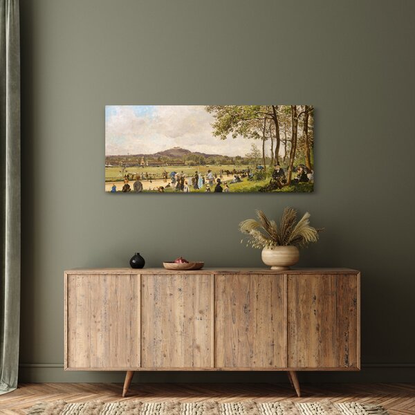 Obraz - French 19th Century, Race Course at Longchamps, reprodukcia (120x50 cm)