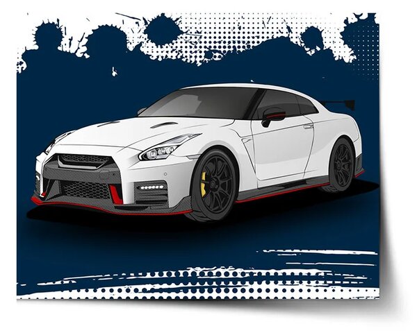 Sablio Plagát Nissan GTR 35 Modrý - 60x40 cm