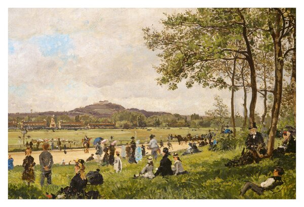 Obraz - French 19th Century, Race Course at Longchamps, reprodukcia (90x60 cm)