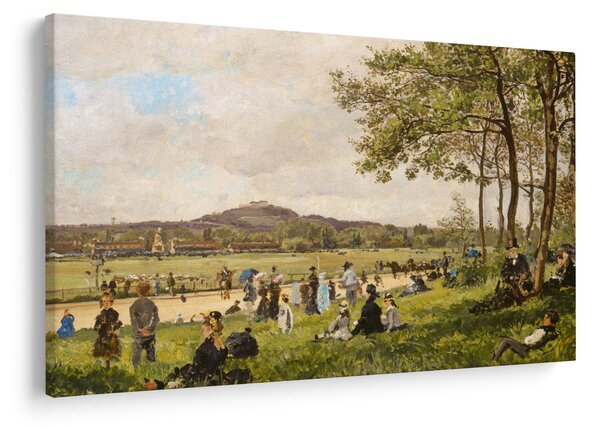 Obraz - French 19th Century, Race Course at Longchamps, reprodukcia (90x60 cm)