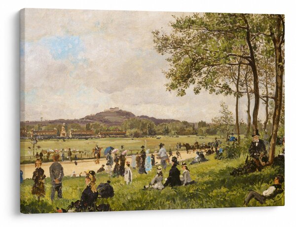Obraz - French 19th Century, Race Course at Longchamps, reprodukcia (70x50 cm)