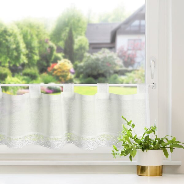 KRÁTKA ZÁCLONA NA PÚTKACH VINCE 150X30 CM BIELA