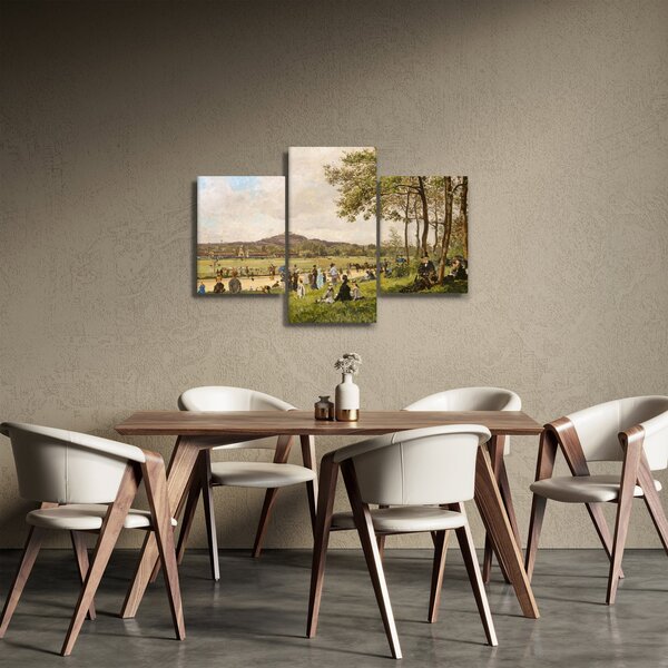 Obraz - French 19th Century, Race Course at Longchamps, reprodukcia (90x60 cm)