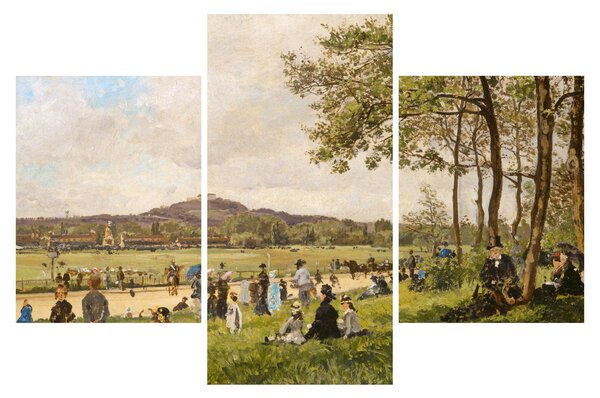 Obraz - French 19th Century, Race Course at Longchamps, reprodukcia (90x60 cm)