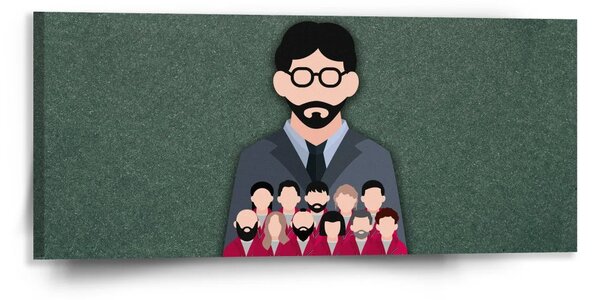 Sablio Obraz Money heist Profesor a jeho tím Zelená - 110x50 cm