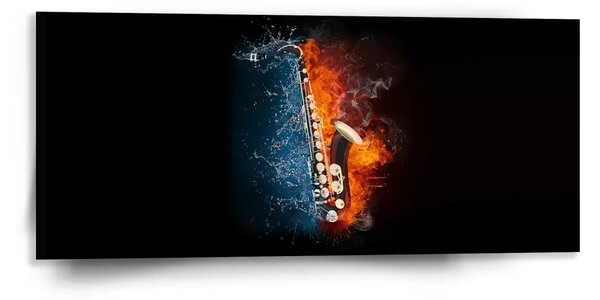 Sablio Obraz Ohnivý saxofón - 110x50 cm