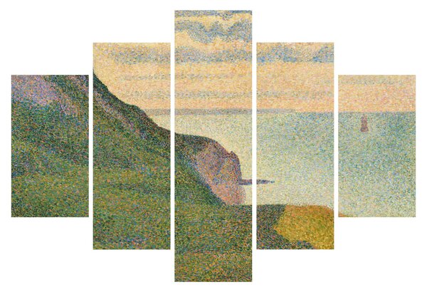 Obraz - Georges Seurat, Seascape at Port-en-Bessin, Normandy, reprodukcia (150x105 cm)