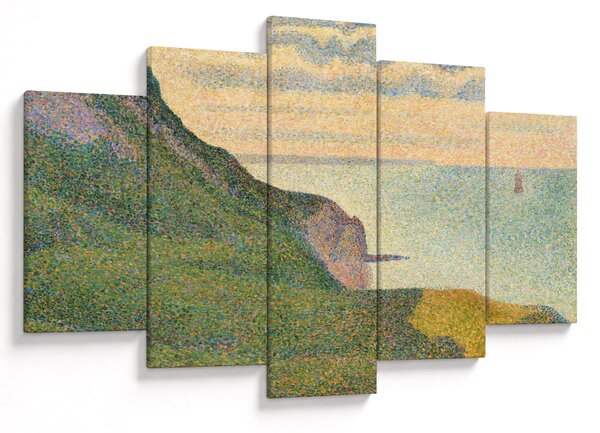 Obraz - Georges Seurat, Seascape at Port-en-Bessin, Normandy, reprodukcia (150x105 cm)