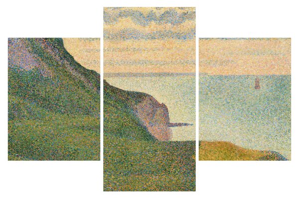 Obraz - Georges Seurat, Seascape at Port-en-Bessin, Normandy, reprodukcia (90x60 cm)
