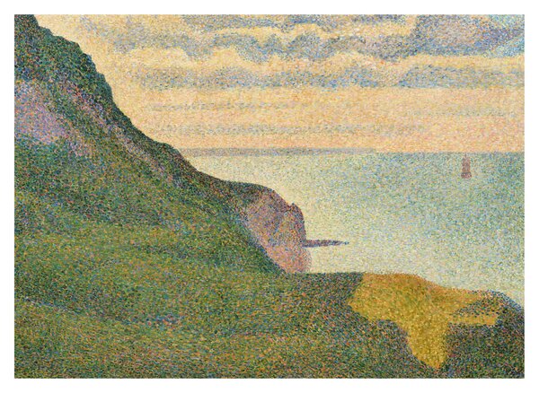 Obraz - Georges Seurat, Seascape at Port-en-Bessin, Normandy, reprodukcia (70x50 cm)