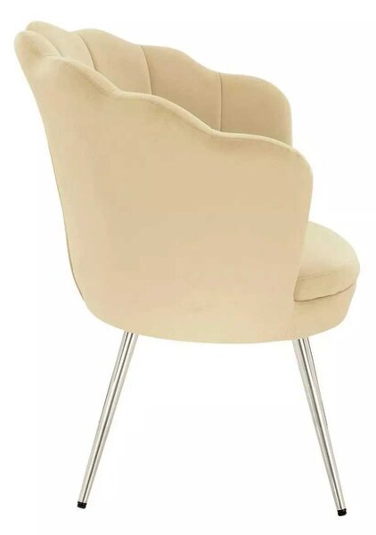 LuxuryForm DESIGN Kreslo FREY VELUR so striebornými nohami - medové