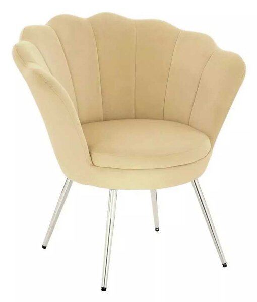LuxuryForm DESIGN Kreslo FREY VELUR so striebornými nohami - medové