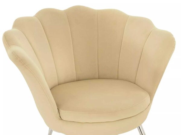 LuxuryForm DESIGN Kreslo FREY VELUR so striebornými nohami - medové