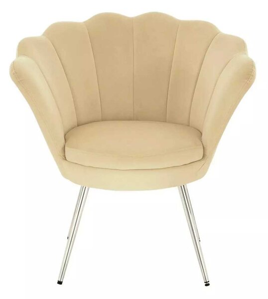 LuxuryForm DESIGN Kreslo FREY VELUR so striebornými nohami - medové