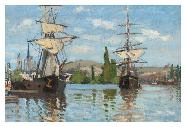 Obraz - Claude Monet, Ships Riding on the Seine at Rouen, reprodukcia (90x60 cm)