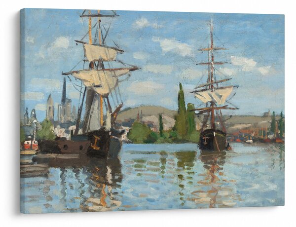 Obraz - Claude Monet, Ships Riding on the Seine at Rouen, reprodukcia (70x50 cm)