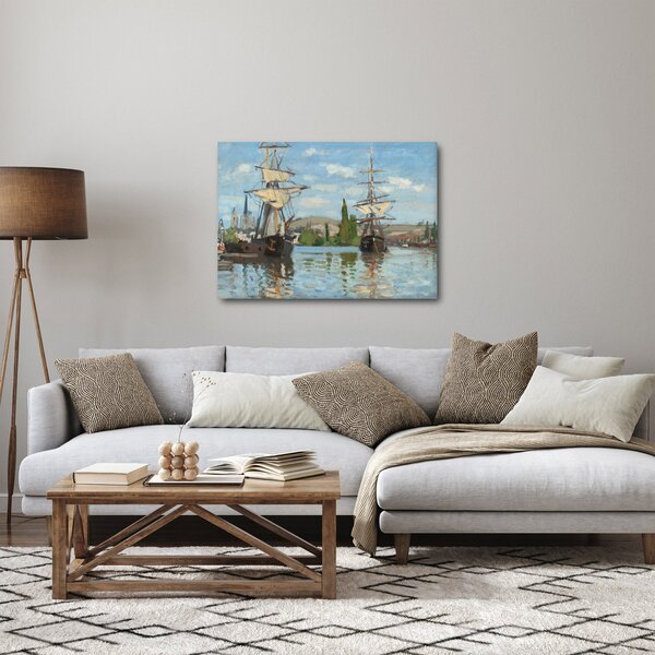 Obraz - Claude Monet, Ships Riding on the Seine at Rouen, reprodukcia (70x50 cm)