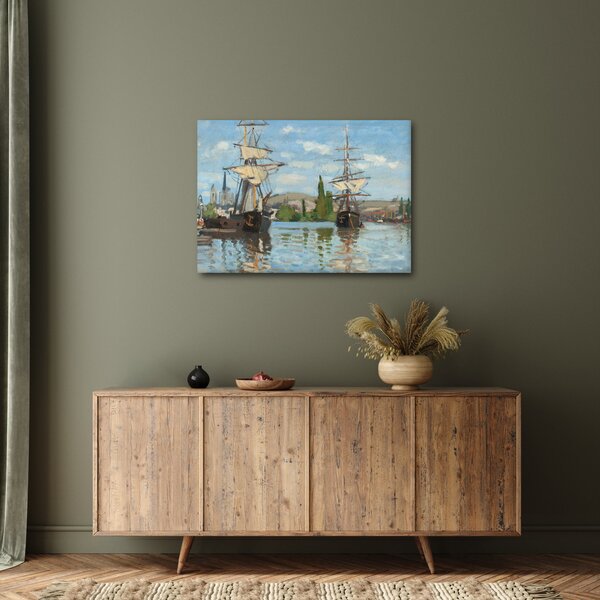 Obraz - Claude Monet, Ships Riding on the Seine at Rouen, reprodukcia (70x50 cm)