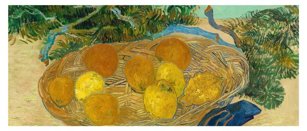 Obraz - Vincent van Gogh, Still Life of Oranges and Lemons with Blue Gloves, reprodukcia (120x50 cm)