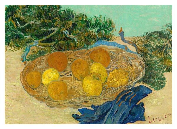 Obraz - Vincent van Gogh, Still Life of Oranges and Lemons with Blue Gloves, reprodukcia (70x50 cm)