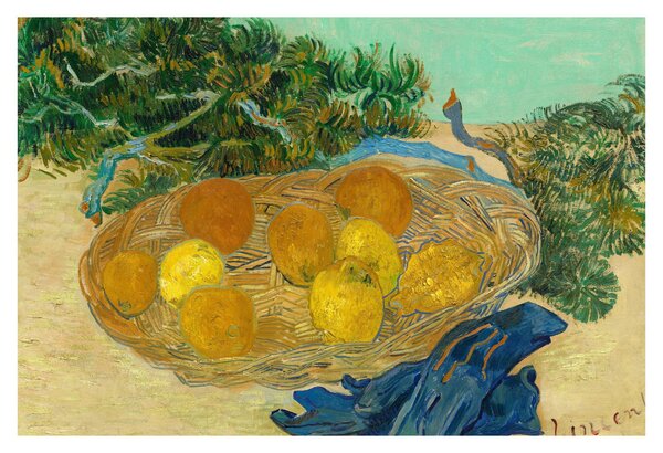 Obraz - Vincent van Gogh, Still Life of Oranges and Lemons with Blue Gloves, reprodukcia (90x60 cm)