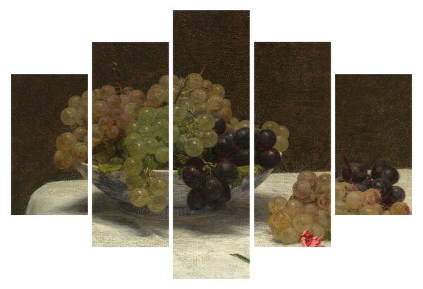 Obraz - Henri Fantin-Latour, Still Life with Grapes and a Carnation, reprodukcia (150x105 cm)