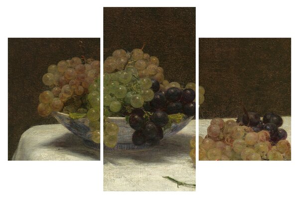 Obraz - Henri Fantin-Latour, Still Life with Grapes and a Carnation, reprodukcia (90x60 cm)