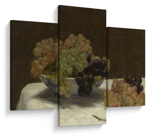 Obraz - Henri Fantin-Latour, Still Life with Grapes and a Carnation, reprodukcia (90x60 cm)