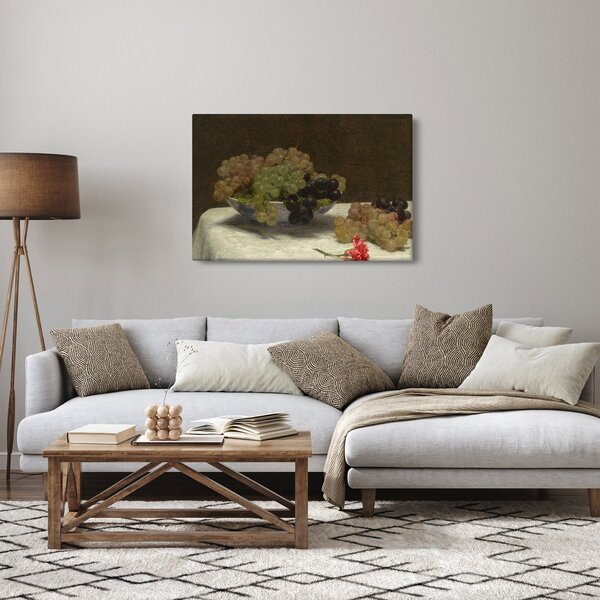 Obraz - Henri Fantin-Latour, Still Life with Grapes and a Carnation, reprodukcia (90x60 cm)