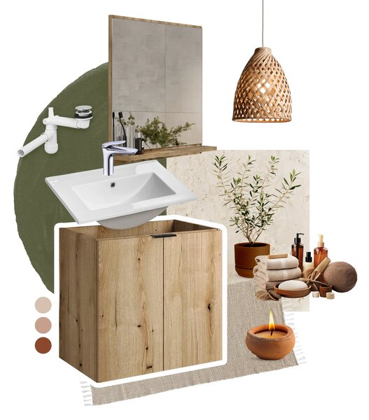 Comad Závesná umývadlová skrinka Nova Oak s doskou 140 cm dub evoke