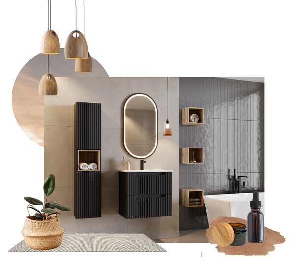 Comad Umývadlová skrinka Nova Black D2 82-60-2S čierna