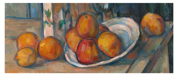 Obraz - Paul Cézanne, Still Life with Milk Jug and Fruit, reprodukcia (120x50 cm)