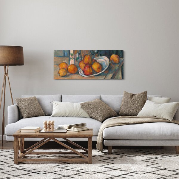 Obraz - Paul Cézanne, Still Life with Milk Jug and Fruit, reprodukcia (120x50 cm)