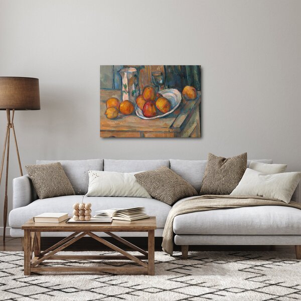 Obraz - Paul Cézanne, Still Life with Milk Jug and Fruit, reprodukcia (70x50 cm)