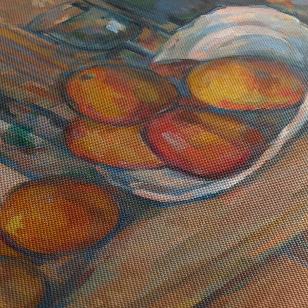 Obraz - Paul Cézanne, Still Life with Milk Jug and Fruit, reprodukcia (s hodinami) (90x30 cm)