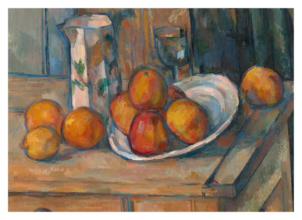 Obraz - Paul Cézanne, Still Life with Milk Jug and Fruit, reprodukcia (70x50 cm)