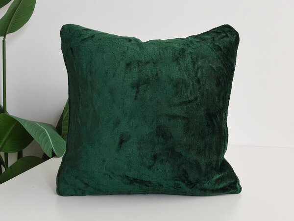 XPOSE® Mikroplyšová obliečka na vankúš - tmavo zelená 40x40 cm