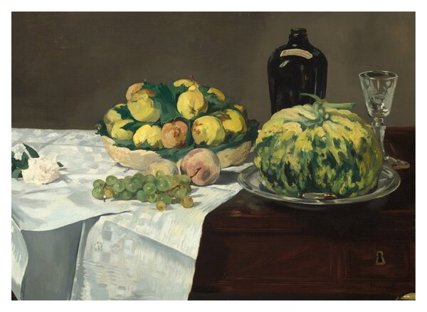 Obraz - Edouard Manet, Still Life with Melon and Peaches, reprodukcia (70x50 cm)