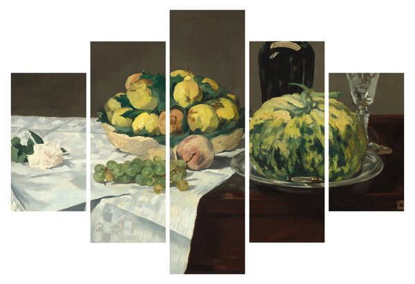 Obraz - Edouard Manet, Still Life with Melon and Peaches, reprodukcia (150x105 cm)