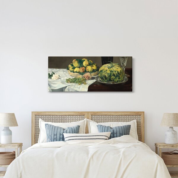 Obraz - Edouard Manet, Still Life with Melon and Peaches, reprodukcia (120x50 cm)