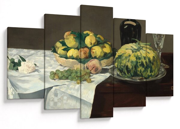 Obraz - Edouard Manet, Still Life with Melon and Peaches, reprodukcia (150x105 cm)