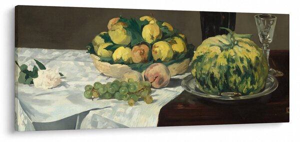 Obraz - Edouard Manet, Still Life with Melon and Peaches, reprodukcia (120x50 cm)