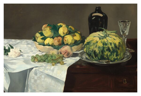 Obraz - Edouard Manet, Still Life with Melon and Peaches, reprodukcia (90x60 cm)