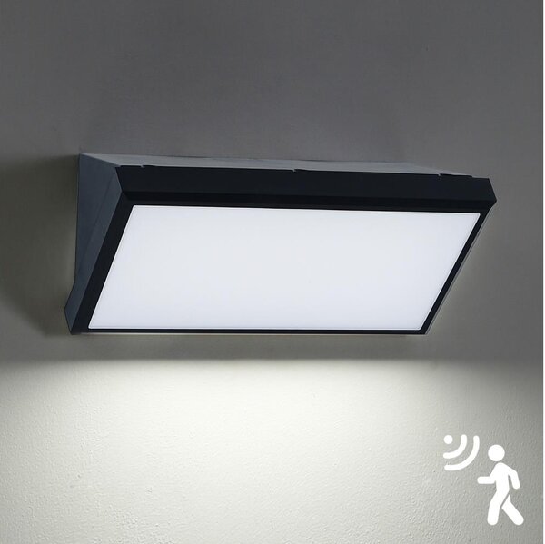 Brilagi - LED vonkajšie nástenné svietidlo so senzorom TRIANGLE LED/20W/230V čierne