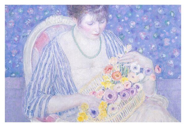 Obraz - Frederick Carl Frieseke, The Basket of Flowers, reprodukcia (90x60 cm)