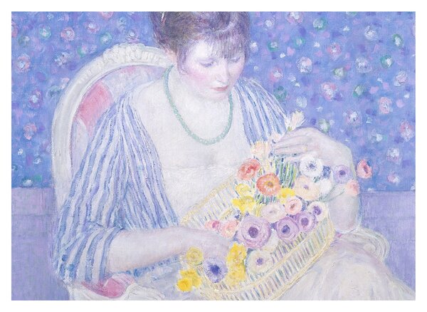 Obraz - Frederick Carl Frieseke, The Basket of Flowers, reprodukcia (70x50 cm)